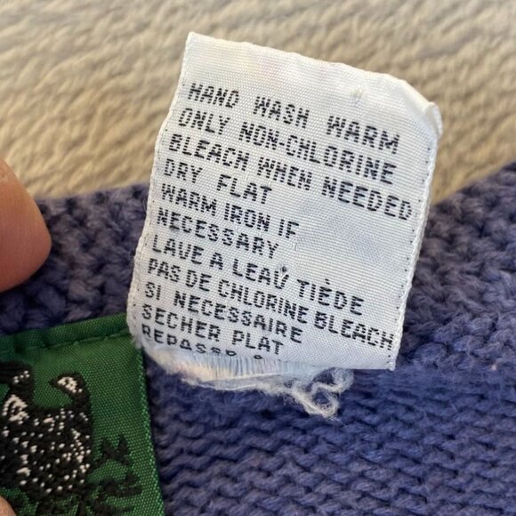 Vintage Northern Reflections Womens Sweater Medium Knit V-Neck Snowflakes Blue - Picture 5 of 8